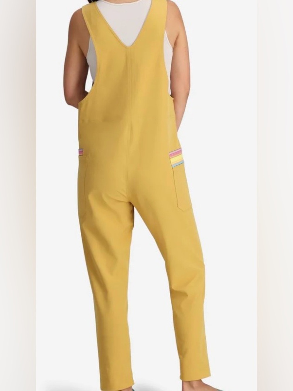YoColorado Serape All Day Overalls, size large, golden sunset color - Picture 2 of 12